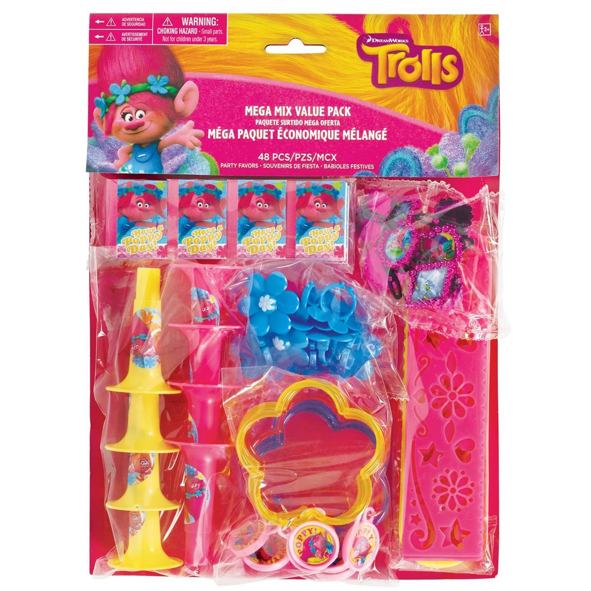 Picture of Amscan 265249 Trolls Mega Mix&#44; Pink & Purple - Pack of 48