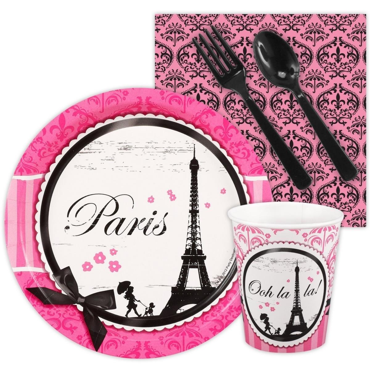 Picture of Buyseasons 267227 Paris Damask Snack Party Pack - Pack of 16