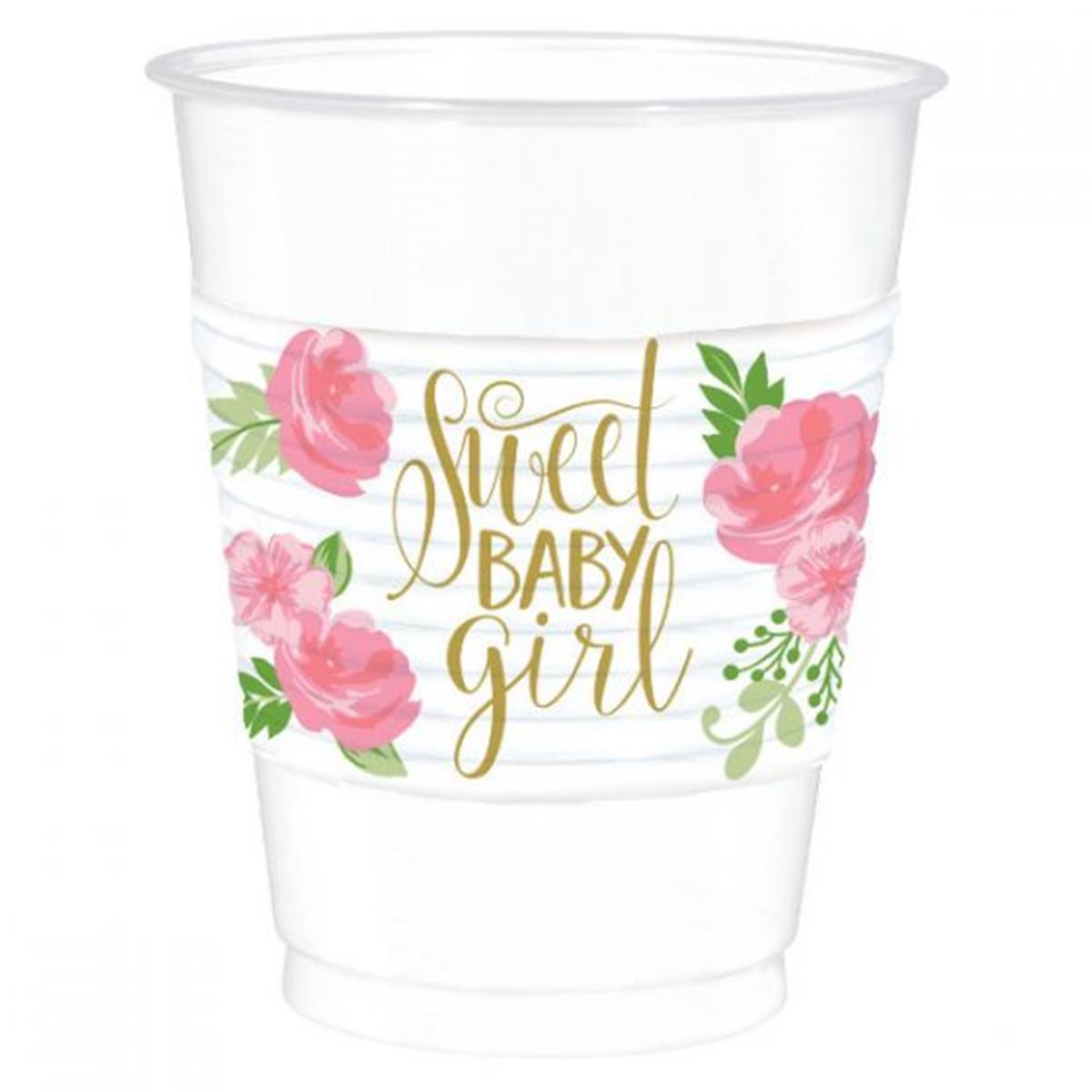 Picture of Amscan 269733 Floral Baby Plastic Party Cups - 25 Piece