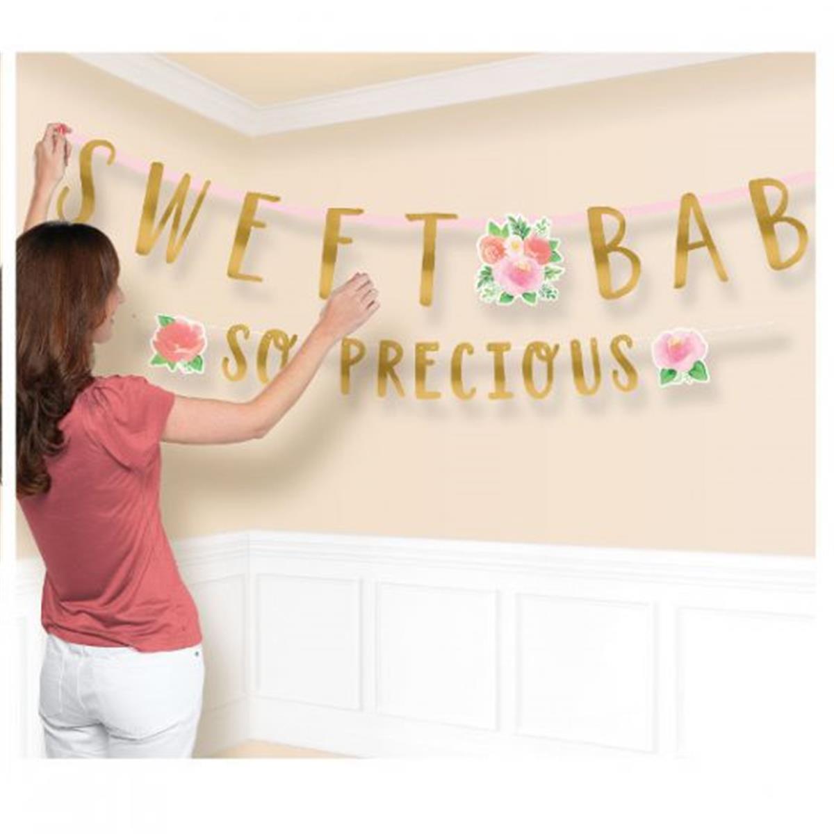 Picture of Amscan 269729 Floral Baby Jumbo Letter Banner Kit