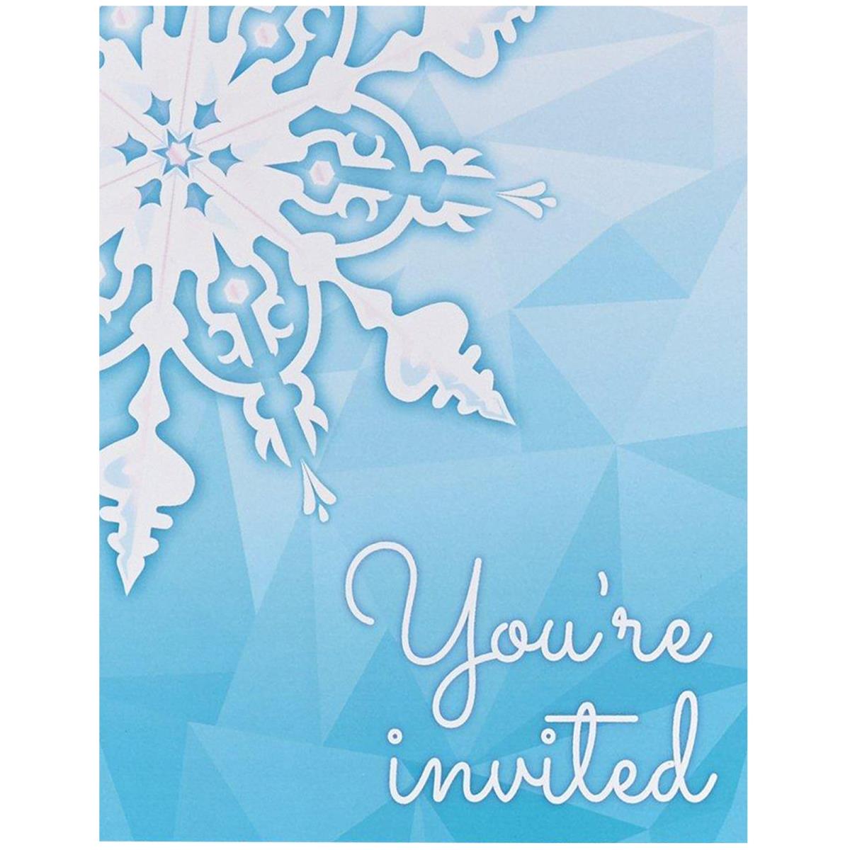 Picture of BirthdayExpress 239938 Snowflake Winter Wonderland Invitations - 8 Piece