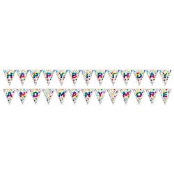 Picture of CEG 268463 Metallic Rainbow 2-Sided Pennant Banner