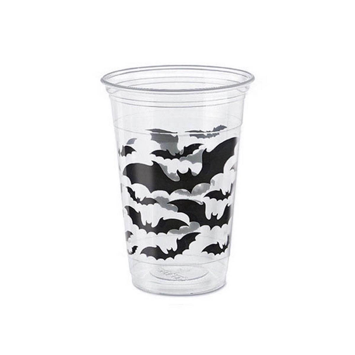 Picture of Unique Industries 301576 Black Bats Halloween 16 oz Plastic Cup
