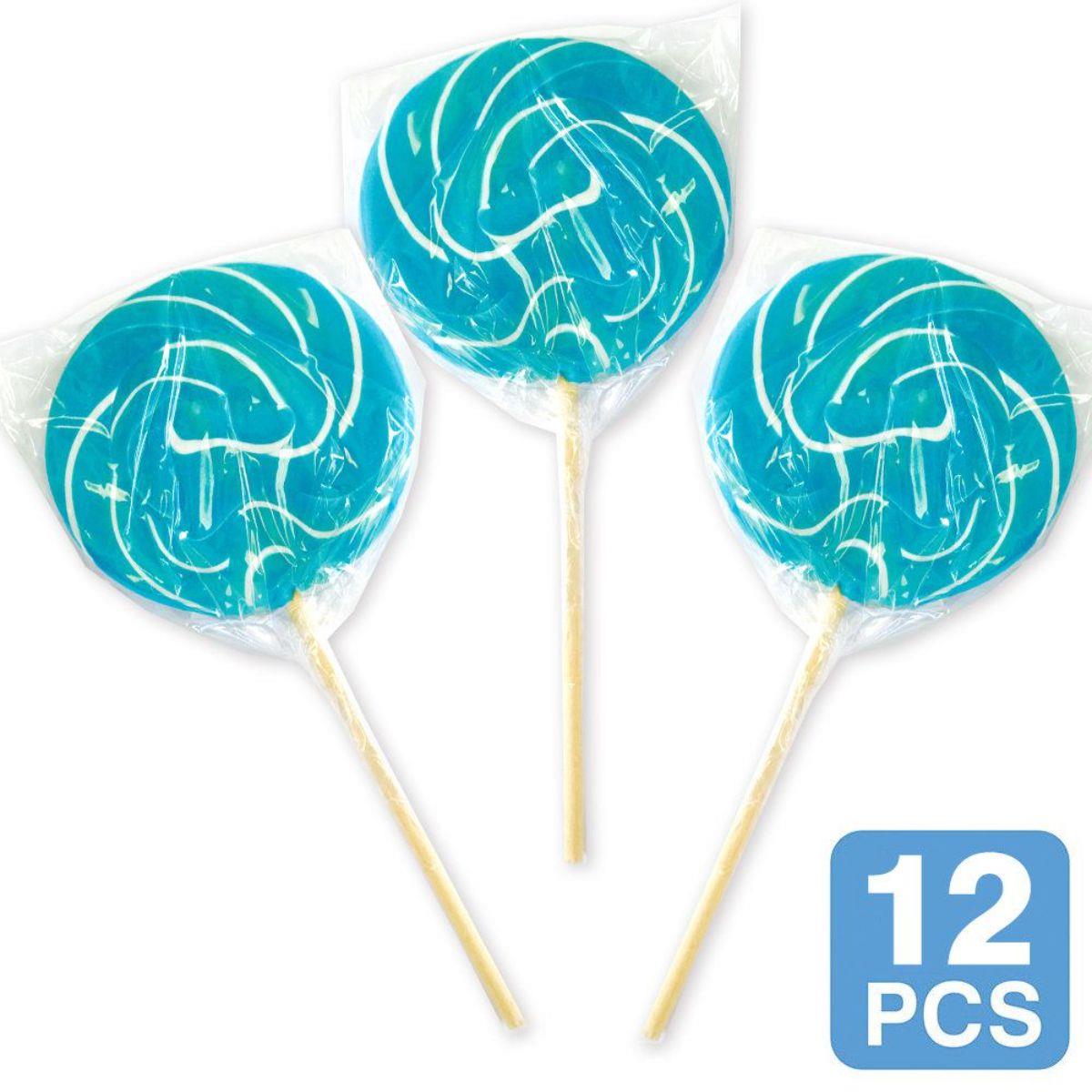 Picture of All Food & Candy 262257 Blue Swirl 3 in. Lollipops - 12 Piece