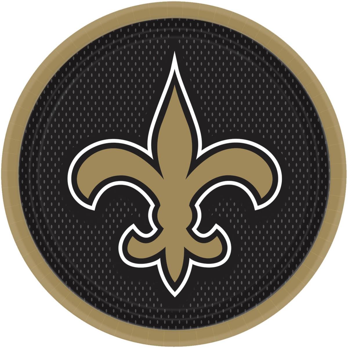 Picture of Amscan 239702 New Orleans Saints Dinner Plates - 8 Piece