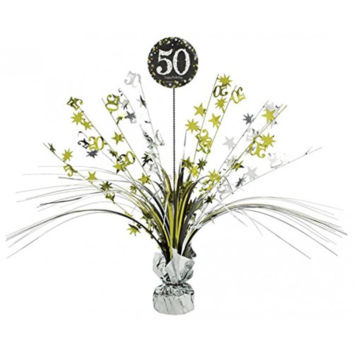 Picture of Amscan 269925 Sparkling 50th Celebration Centerpiece Spray