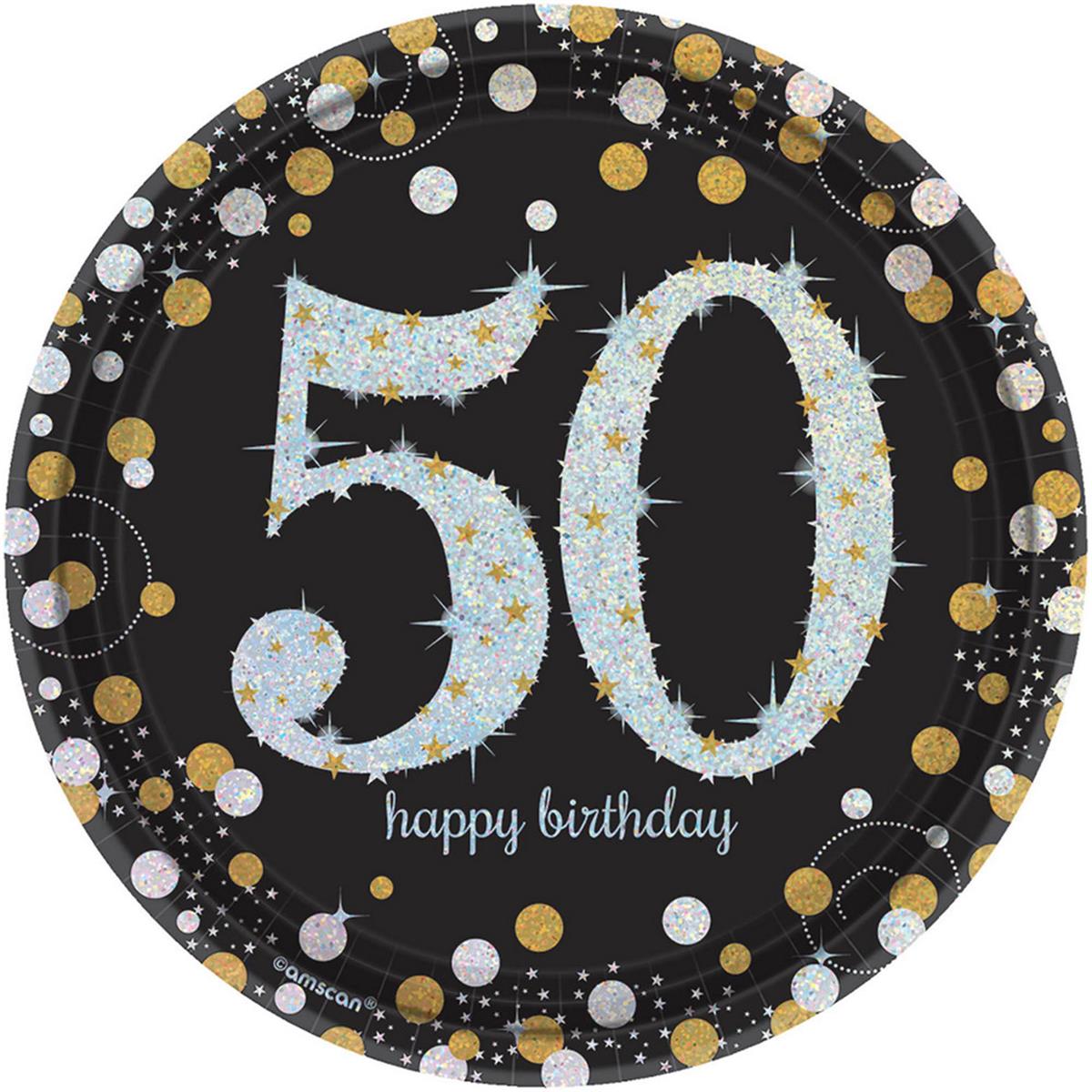 Picture of Amscan 269919 Sparkling 50th Celebration 7 in. Dessert Plates - 8 Piece