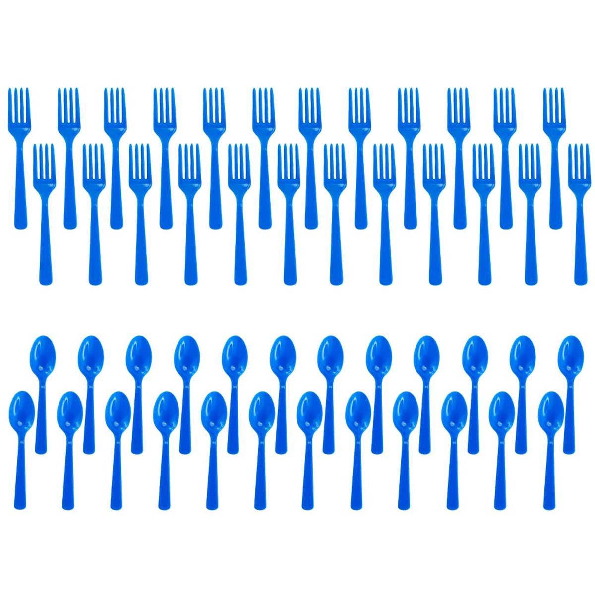 Picture of BirthdayExpress 305554 Forks & Spoons&#44; Royal Blue - 24 Count