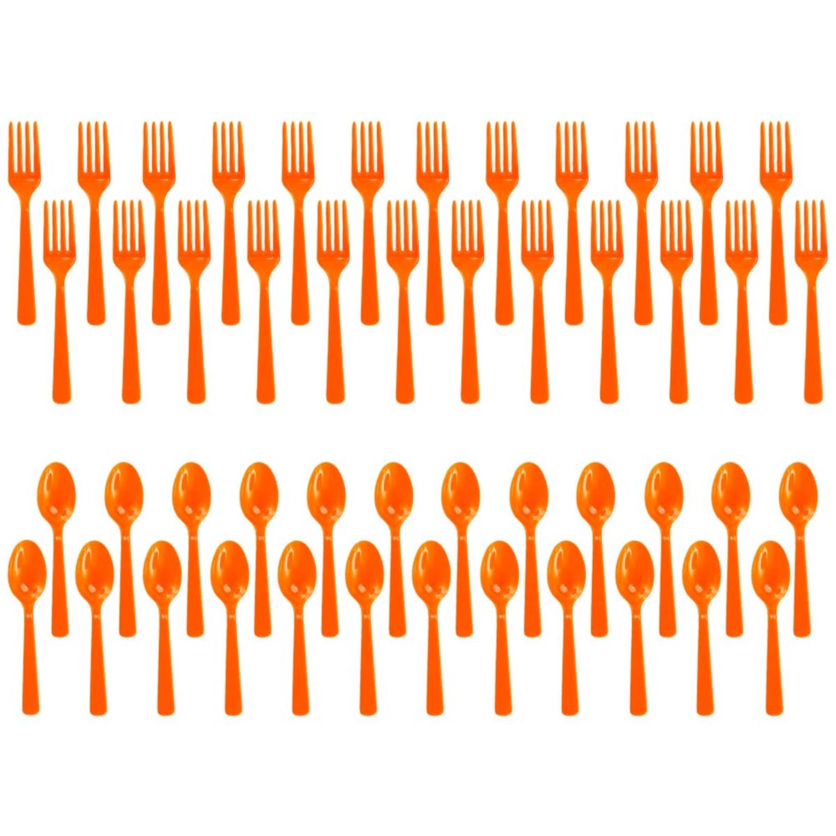 Picture of BirthdayExpress 305557 Forks & Spoons&#44; Orange - 24 Count