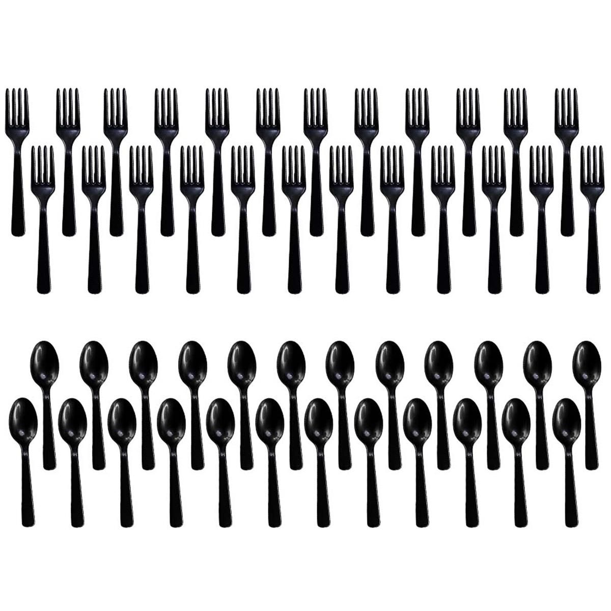 Picture of BirthdayExpress 305558 Forks & Spoons&#44; Black - 24 Count