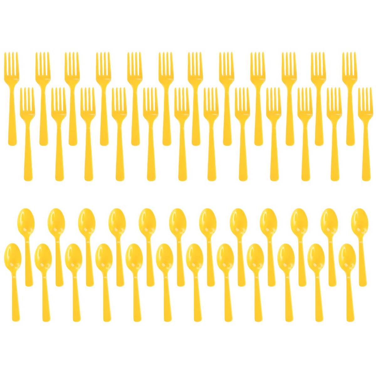 Picture of BirthdayExpress 305562 Forks & Spoons&#44; Yellow - 24 Count