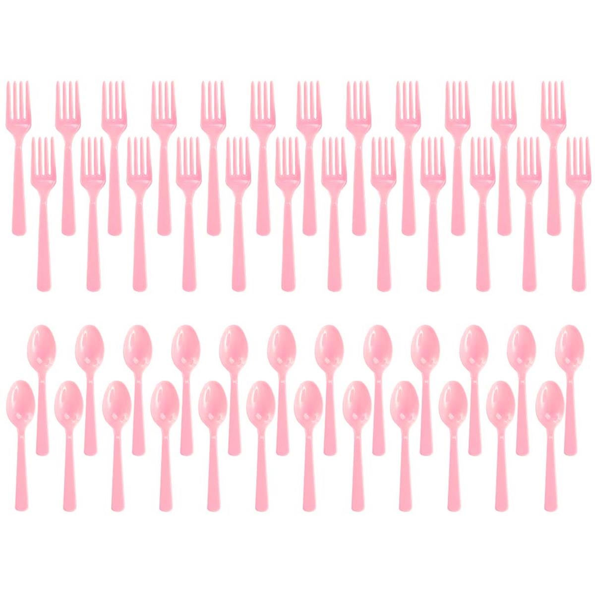 Picture of BirthdayExpress 305563 Forks & Spoons&#44; Light Pink - 24 Count