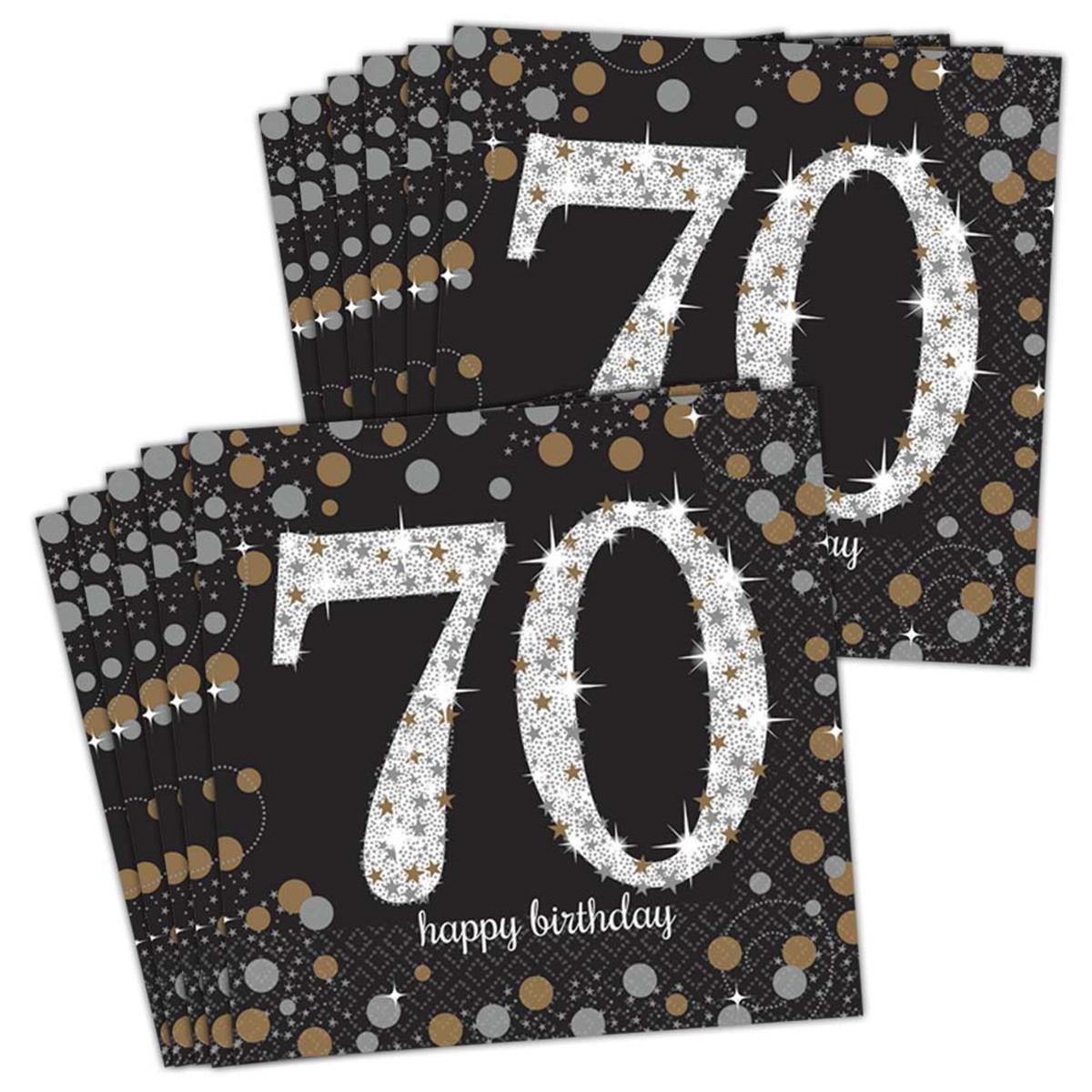 Picture of Amscan 269947 Sparkling Celebration 70th Lunch Napkin - 16 Piece