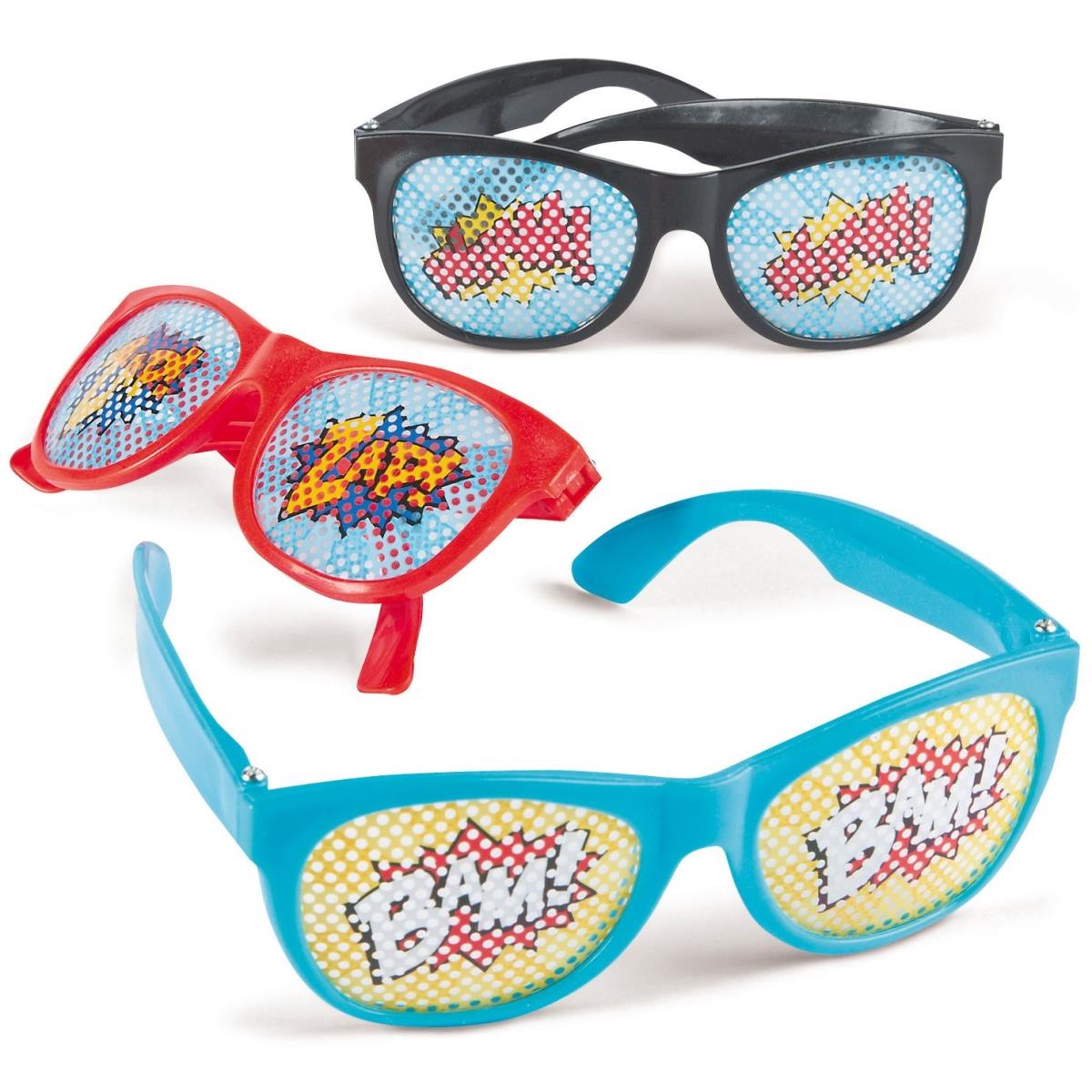 Picture of Fun Express 261336 Superhero Pinhole Glasses - 12 Piece