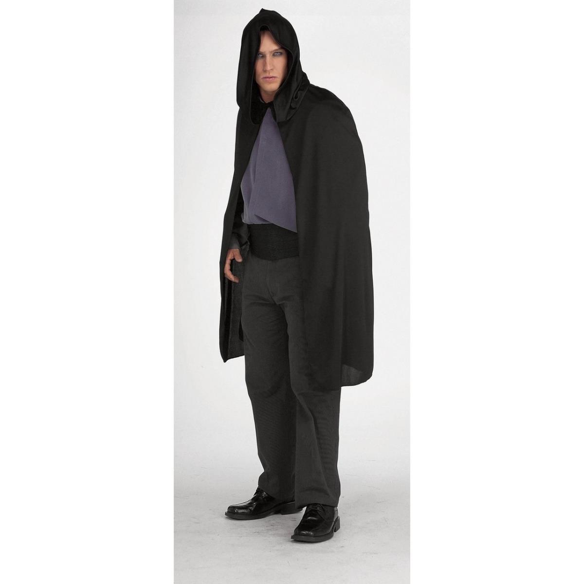 Picture of BuySeasons 286509 Short Black Hooded Cape 70D