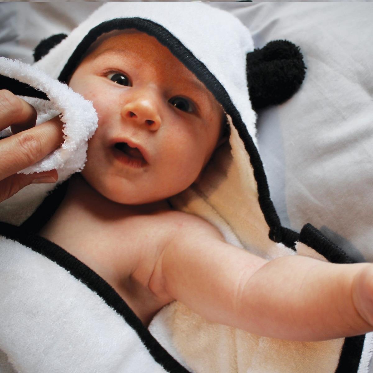 Picture of BedVoyage 19989452 Panda Baby Rayon Viscose Bamboo Bath Essentials&#44; White & Black