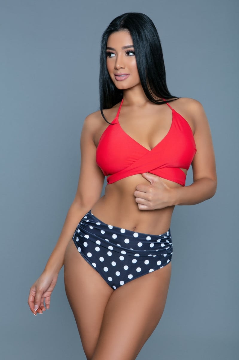 2280-RDBL-XL Francesca Swimsuit for Women, Red & Blue - Extra Large