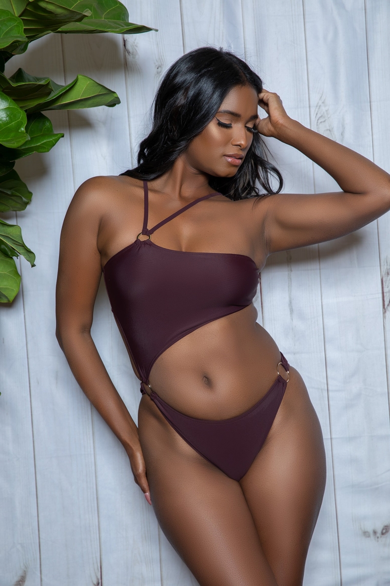 2386-CHOCO-XL Sofia Swimsuit for Women, Chocolate - Extra Large