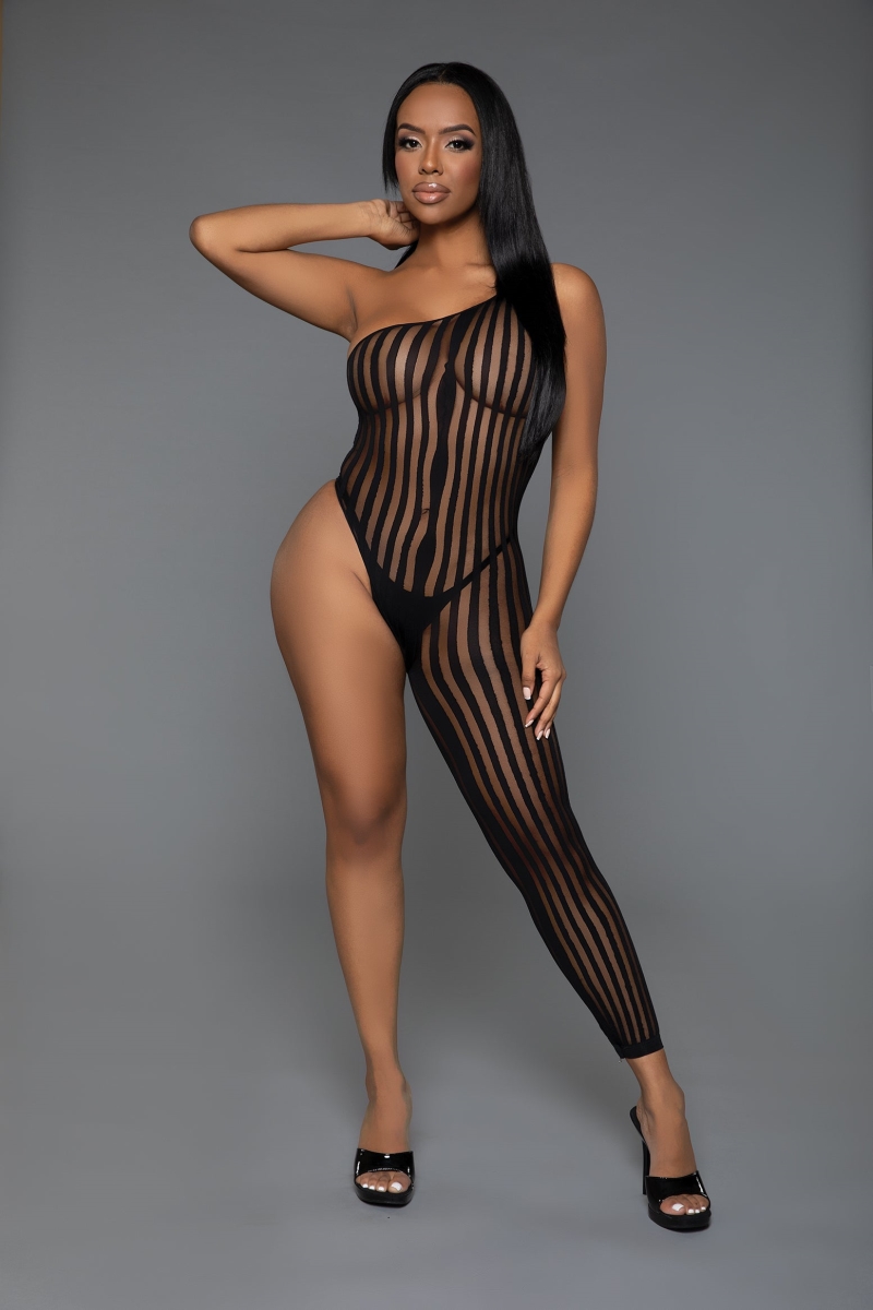 Stealing Hearts Bodystocking for Women, Black - One Size