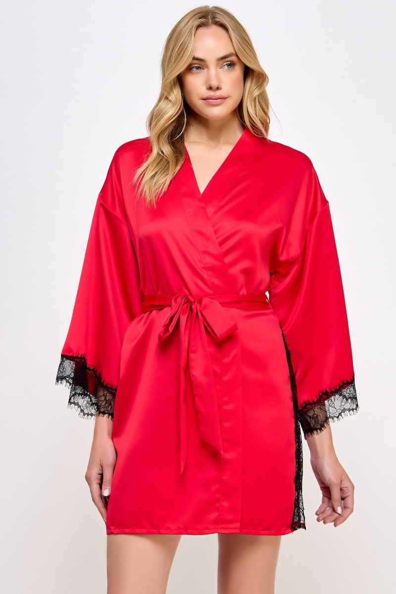 2494-RD-SM Isadora Robe, Red - Small& Medium