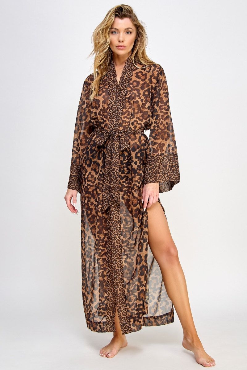 2484-LEO-LXL Juliana Robe, Leopard - Large & Extra Large