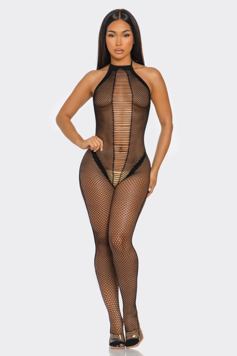 2745-BLK-OS Womens Close to Me Bodystocking, Black - One Size