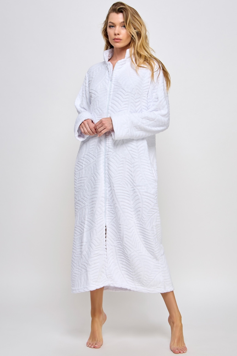 2489-WH-1X2X Womens Sabrina Robe, White - Size 1X & 2X