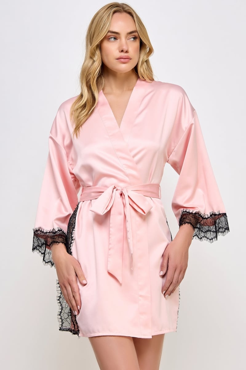 2494-PK-SM Womens Isadora Robe, Pink - Small & Medium