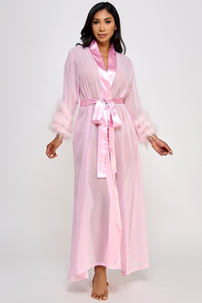 2257-BH-PK-OS Womens Sahar Robe, Blush Pink - One Size