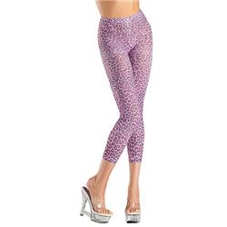 Picture of Be Wicked BW713 Leopard Print Footless Tights Pantyhose, Pink - One Size