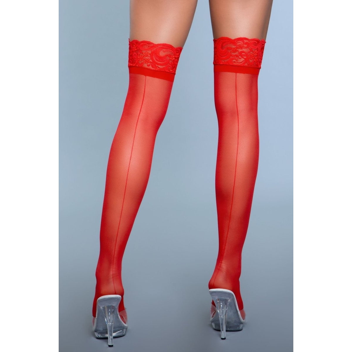Picture of Be Wicked 1912-RED-O-S Female Keep a Secret Thigh Highs&#44; Red - One Size