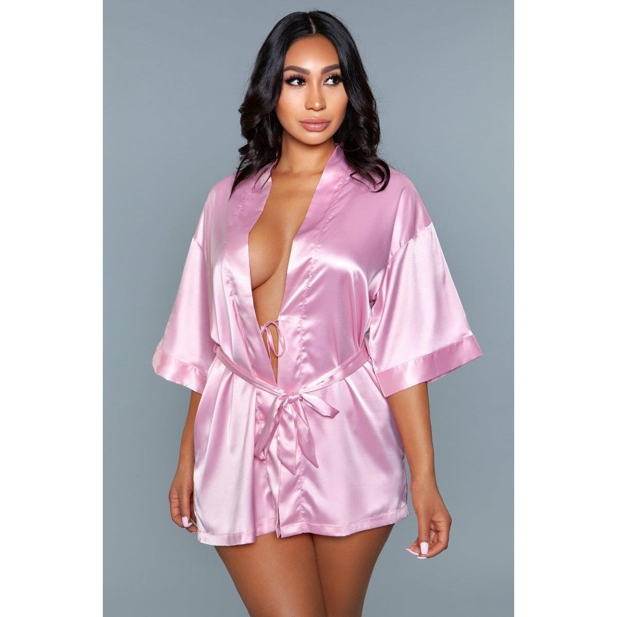 Picture of BeWicked 1947-L-ROSEP Women Getting Ready Robe&#44; Rose Pink - Large