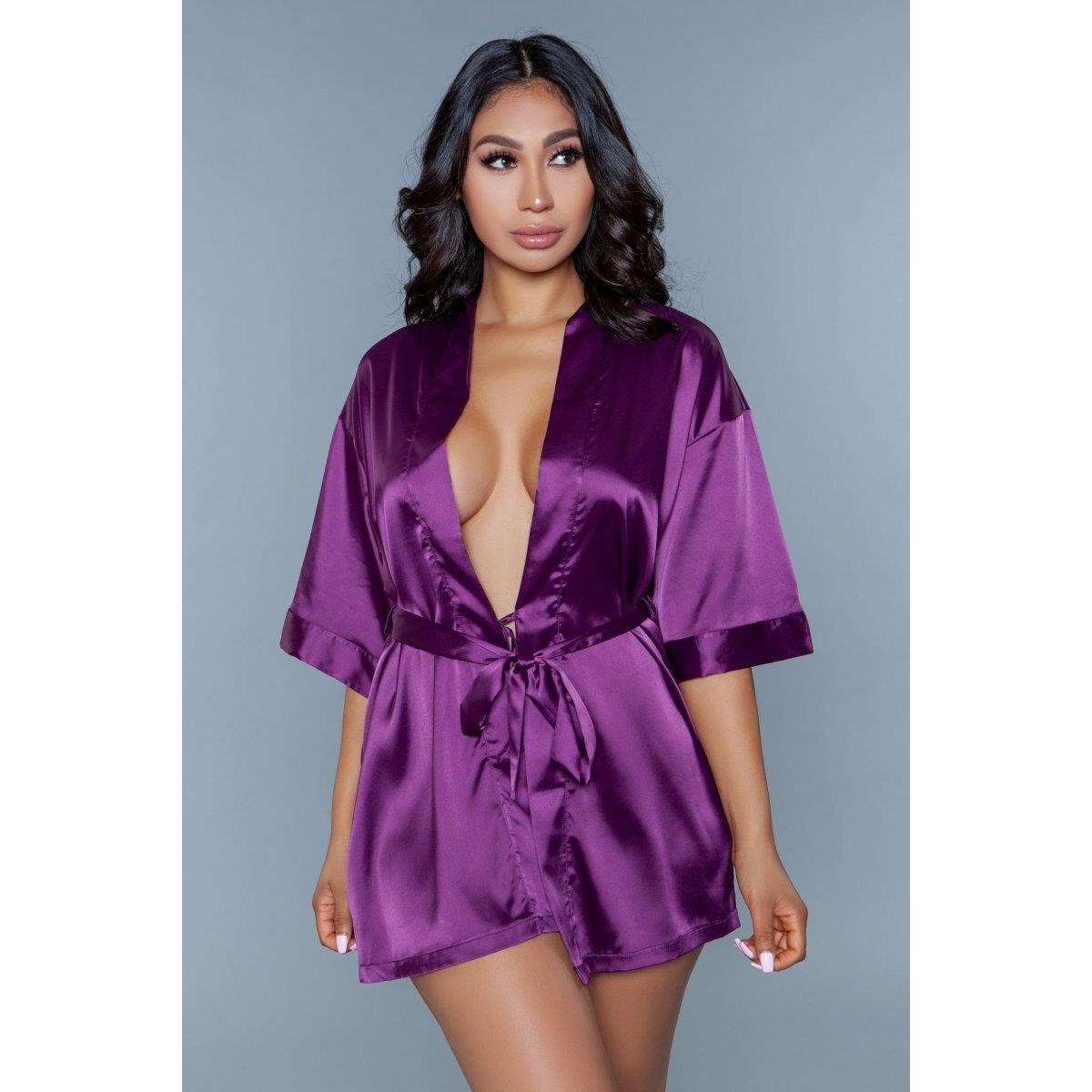 Picture of BeWicked 1947-1X-BURG Women Getting Ready Robe&#44; Burgundy - 1X