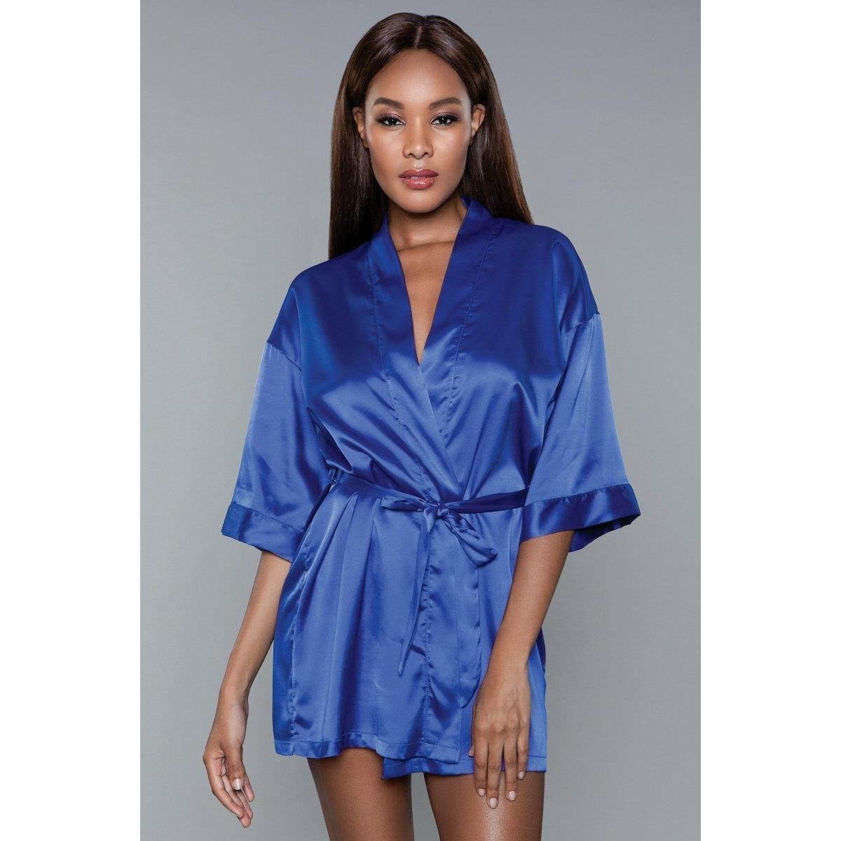 Picture of BeWicked 1947-L-ROYALB Women Getting Ready Robe&#44; Royal Blue - Large