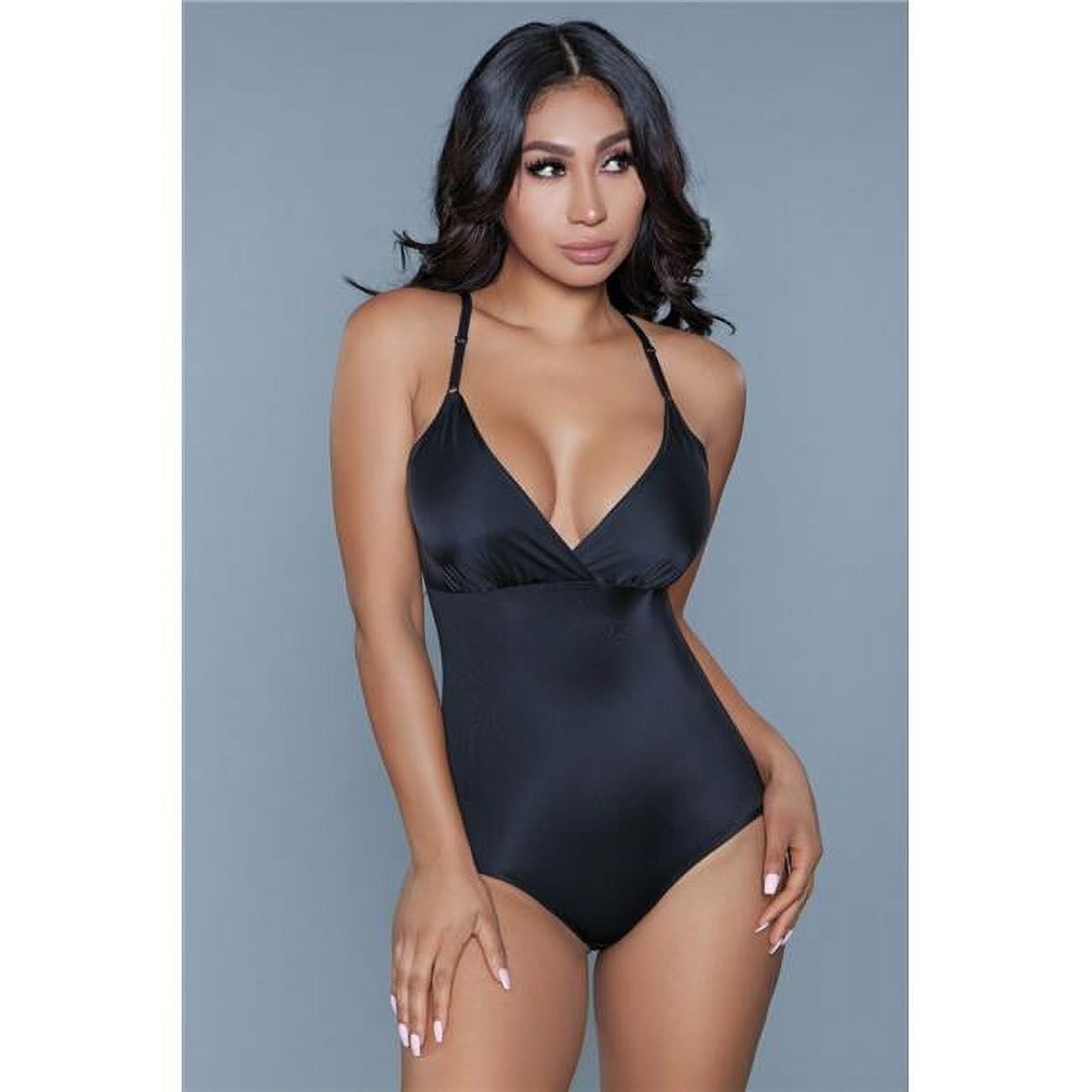 Picture of BeWicked 2003-L-XL-BLACK Women What Waist Shapewear Bodysuit&#44; Black - Large & Extra Large