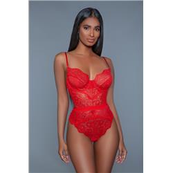 Picture of BeWicked 2014-RED-S Women Bettany Bodysuit&#44; Red - Small