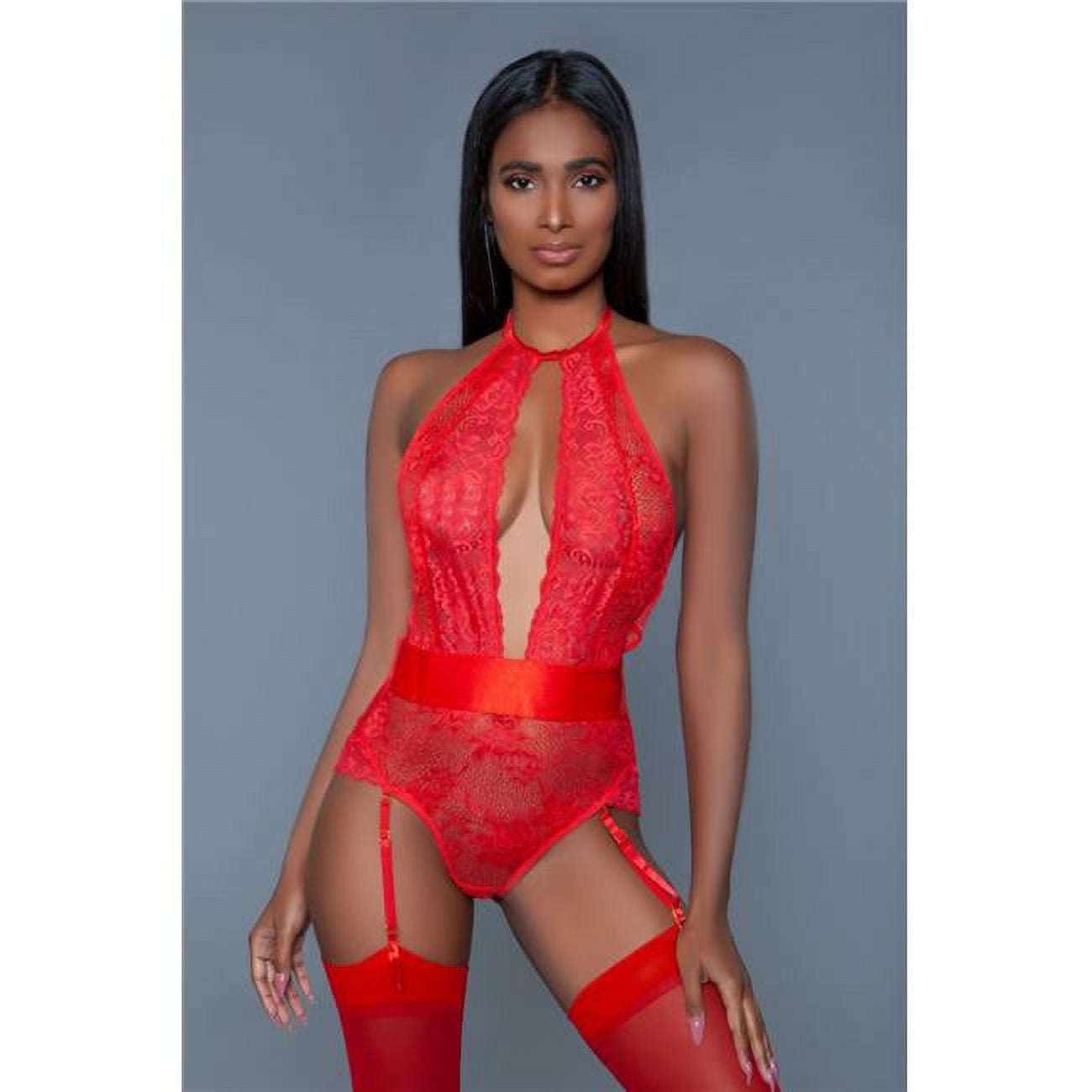 Picture of BeWicked 2016-RED-L Women Ophelia Bodysuit&#44; Red - Large