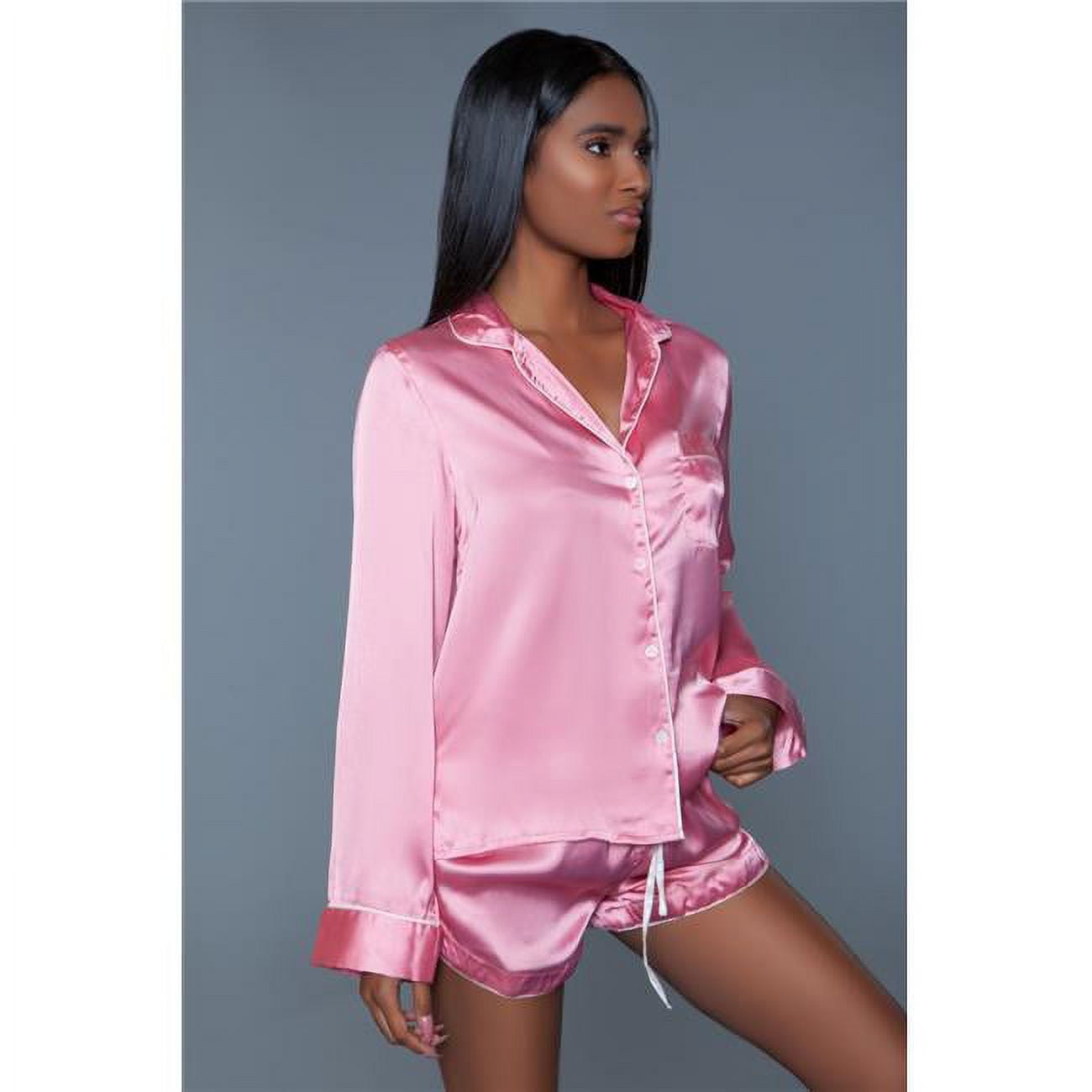 Picture of BeWicked 2029-PINK-1X Women Sadie Pajama Set&#44; Pink - 1X - 2 Piece