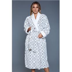 Picture of BeWicked 2069-L-XL Kimmie Robe for Women&#44; White Grey - Large & Extra Large