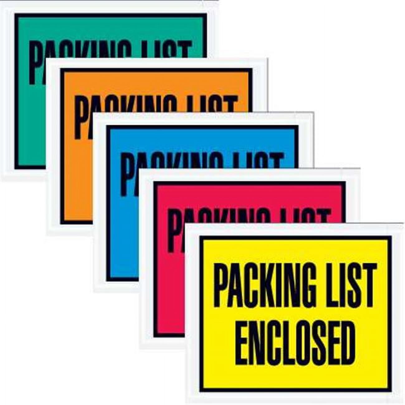 5 .5 x 10 in. 2 Mil Poly Red Packing List Enclosed Envelopes - Red