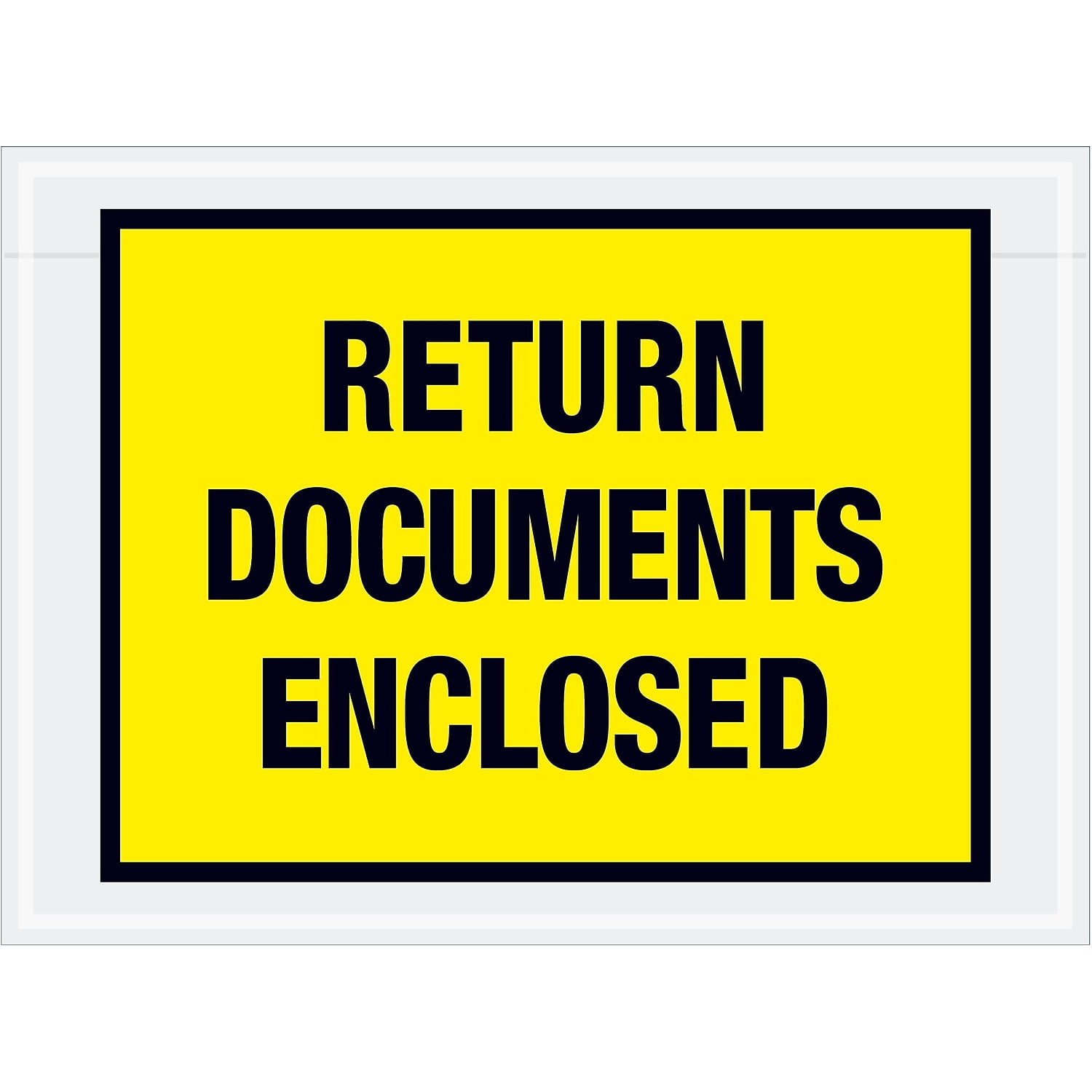 7 .5 x 5 .5 in. 2 Mil Poly Yellow Return Documents Enclosed Envelopes