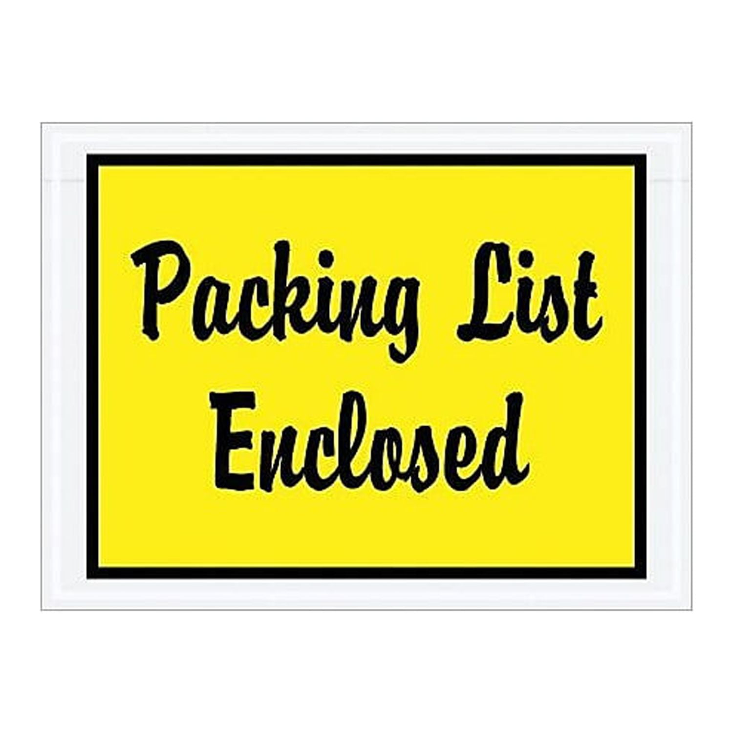 Picture of Box Partners PL486 4 .5 x 6 in. 2 Mil Poly Yellow Packing List Enclosed Envelopes
