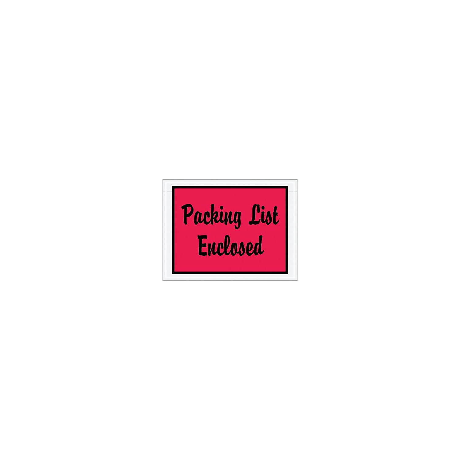Picture of Box Partners PL487 4 .5 x 6 in. 2 Mil Poly Red Packing List Enclosed Envelopes