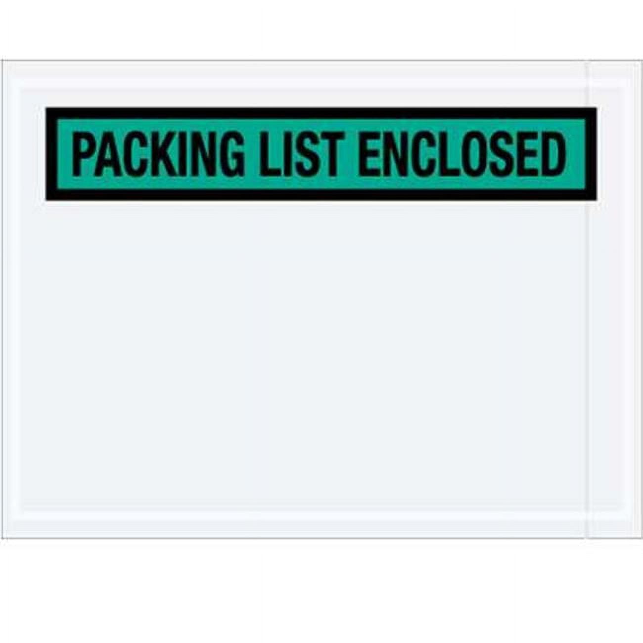Picture of Box Partners PL489 4 .5 x 6 in. 2 Mil Poly Green Packing List Enclosed Envelopes