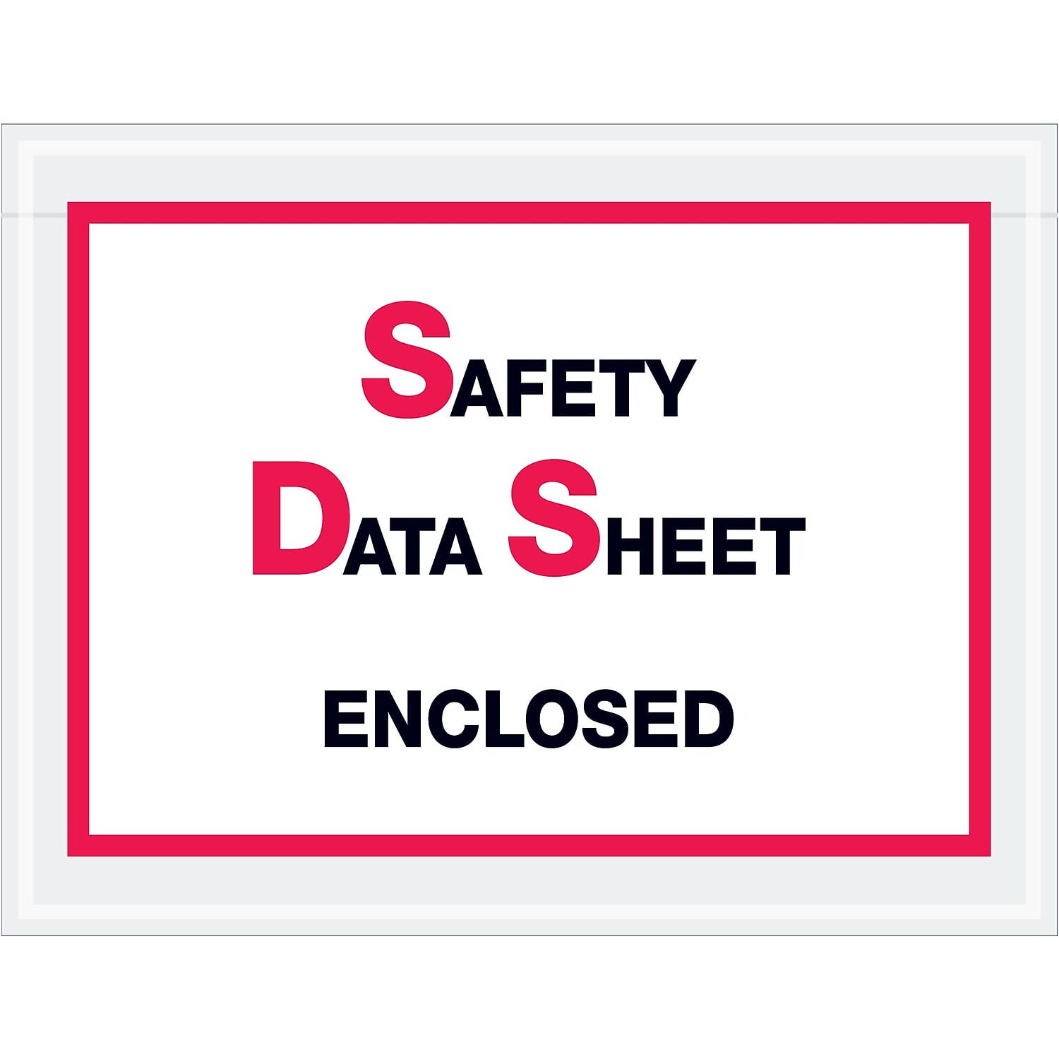 6 .5 x 5 in. 2 Mil Poly Printed Clear Safety Data Sheet Enclosed SDS Envelopes -  Bondad, BO3358989