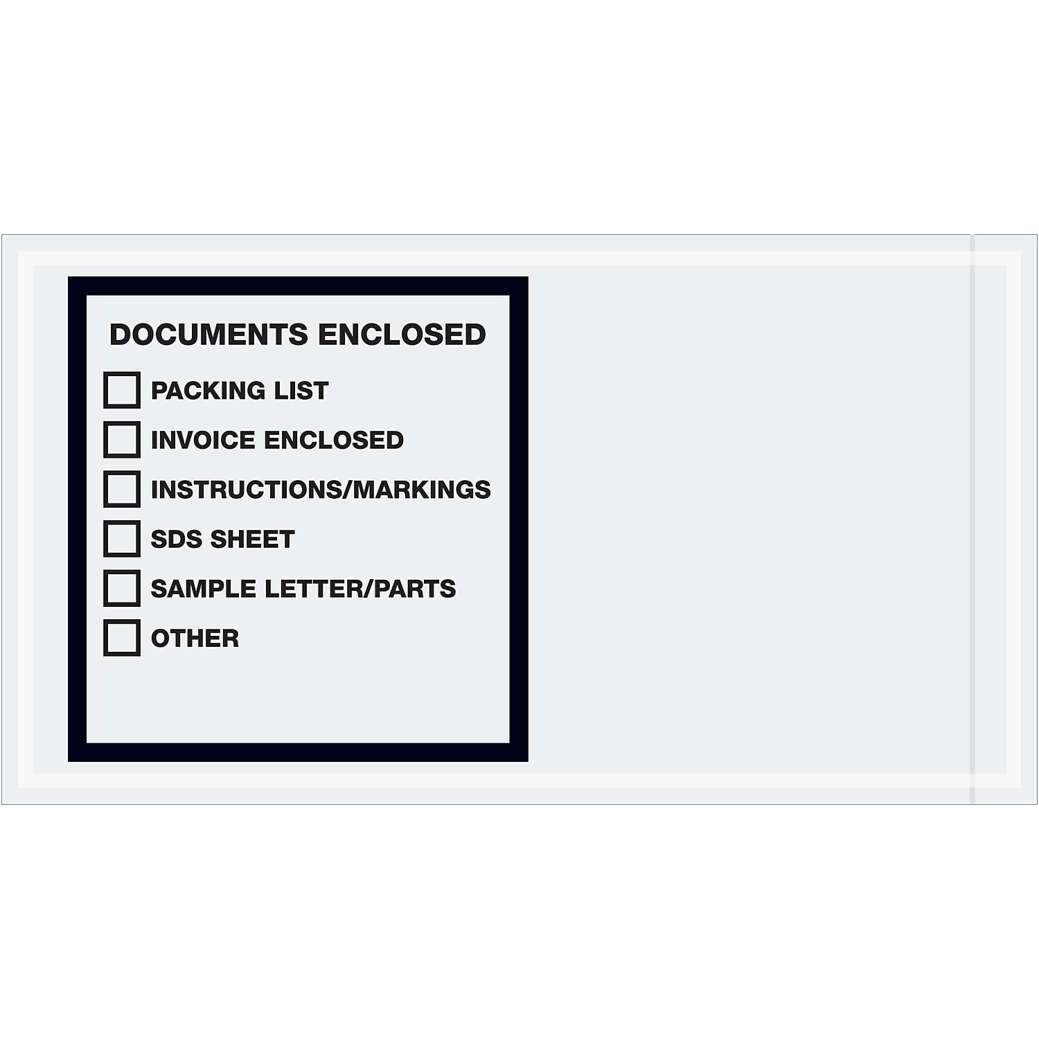 Tape Logic  5 .5 x 10 in. 2 Mil Poly Printed Clear Documents Enclosed Transportation Envelopes