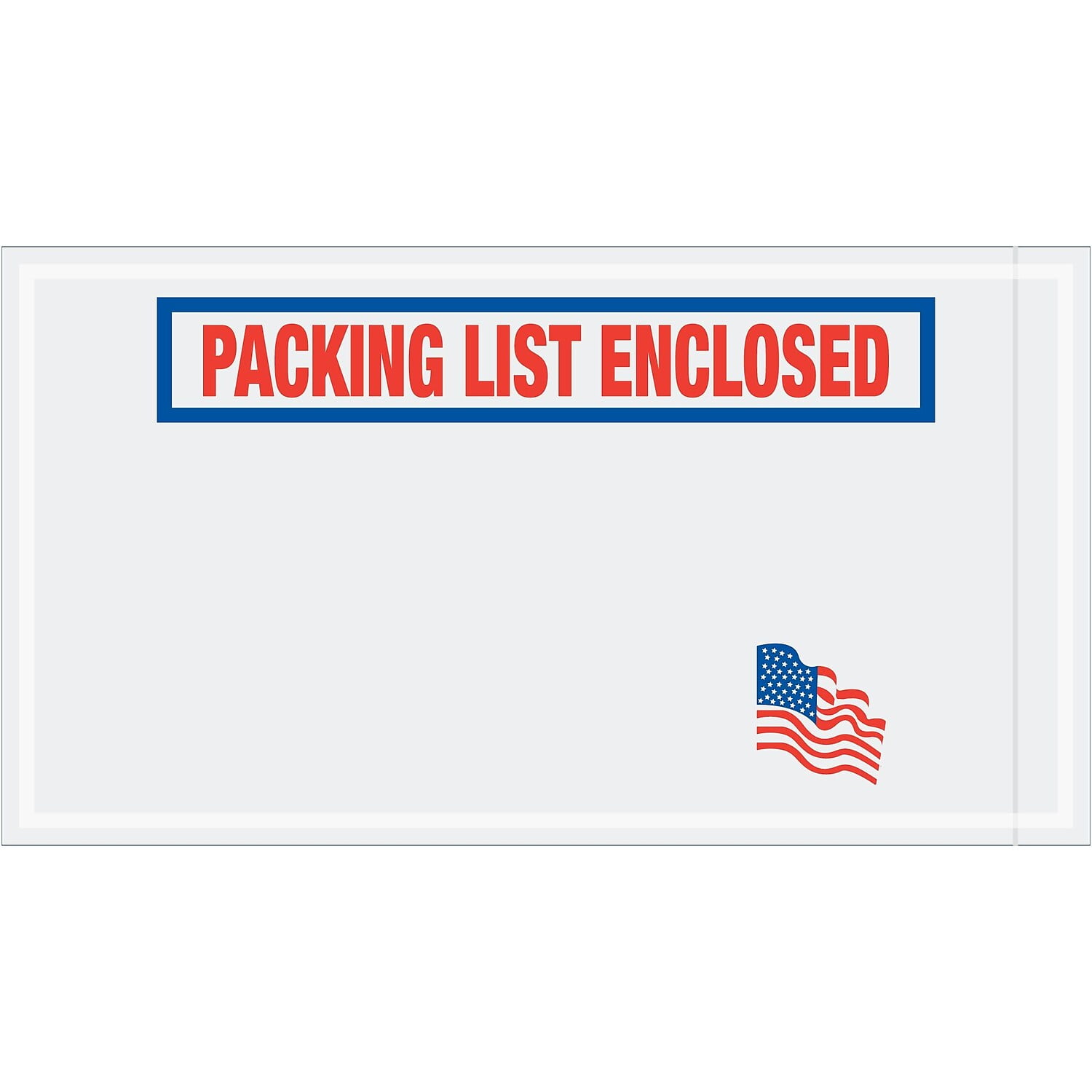 5 .5 x 10 in. 2 Mil Poly Red, White & Blue U.S.A. Flag Packing List Enclosed Envelopes