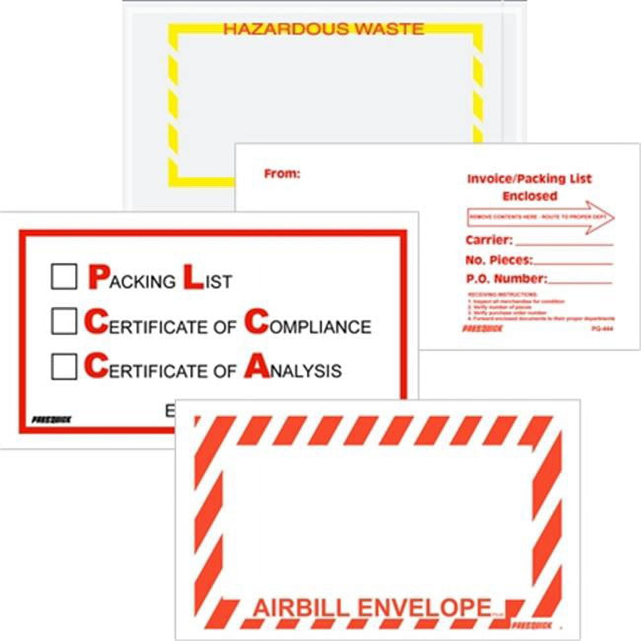 Picture of Box Partners PL97 5 .5 x 10 in. 2 Mil Poly Red & Black Packing List & Cert of Compliance Analysis Enclosed Envelopes