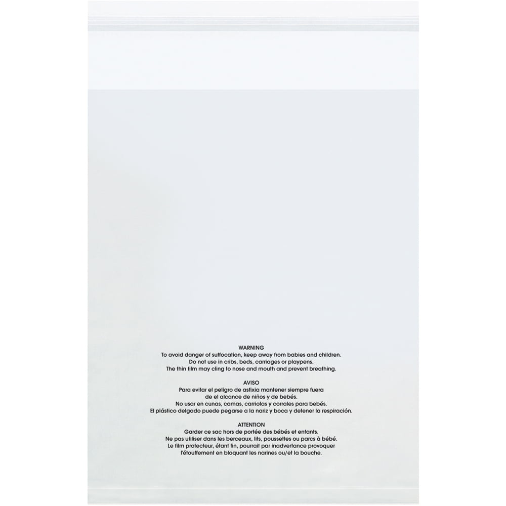 PMV142015 14 x 20 in. 1.5 Mil Resealable Suffocation Warning Poly Bags with Vent Holes Case, Pack of 1000