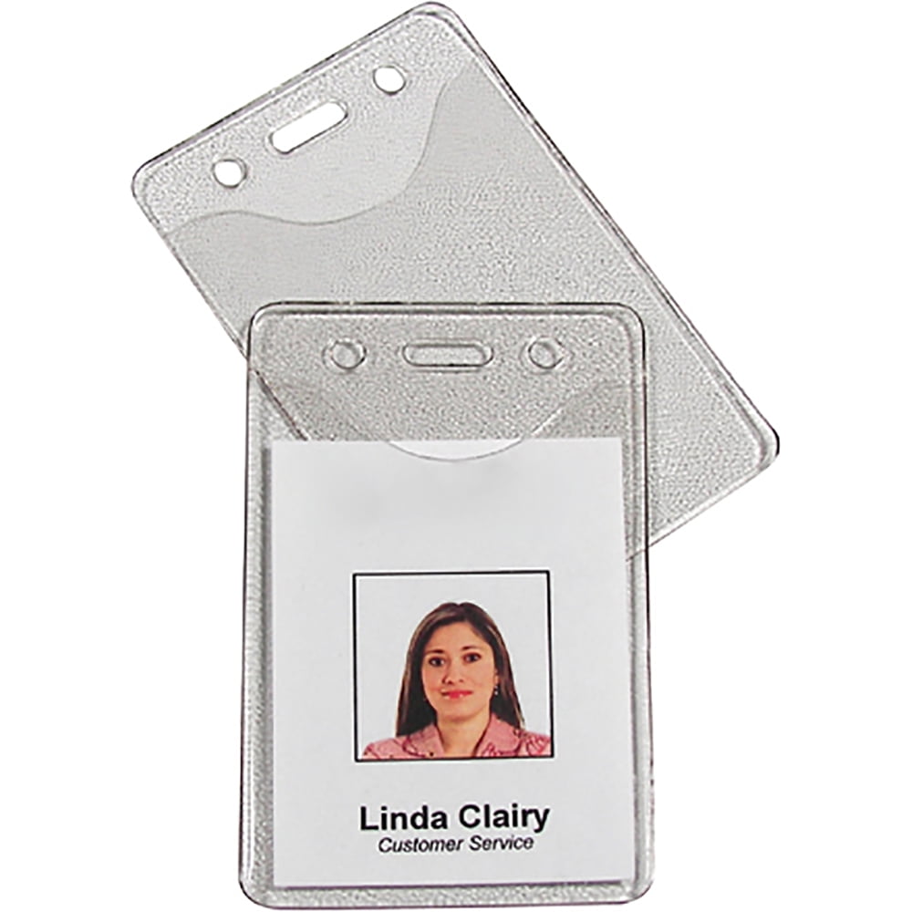BH131 2 x 3 in. 10 Mil Clear Pre-Punched Badge Holders